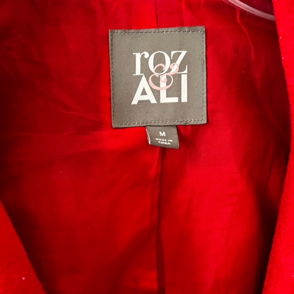 Roz & Ali Red Pea Coat - Medium - Picture 3 of 5